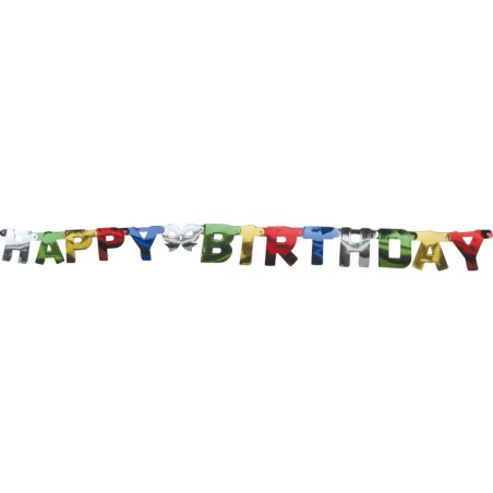 GUIRLANDE LETTRES HAPPY BIRTHDAY MULTICOLORE 1 m 50