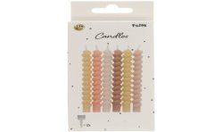 12 BOUGIES TORSADEES 10 CM COULEURS NATURELLES BLUSH NUDE VIEUX ROSE 