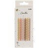 12 BOUGIES TORSADEES 10 CM COULEURS NATURELLES BLUSH NUDE VIEUX ROSE 