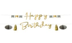 GUIRLANDE LETTRES HAPPY BIRTHDAY OR ET ROSE GOLD 1.5 M