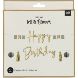 GUIRLANDE LETTRES HAPPY BIRTHDAY OR ET ROSE GOLD 1.5 M