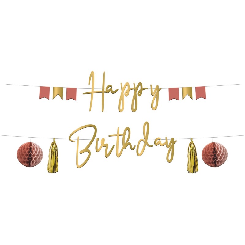 GUIRLANDE LETTRES HAPPY BIRTHDAY OR ET ROSE GOLD 1.5 M GUIRLANDE LETTRES HAPPY BIRTHDAY OR ET ROSE GOLD 1.5 M