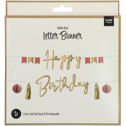 GUIRLANDE LETTRES HAPPY BIRTHDAY OR ET ROSE GOLD 1.5 M