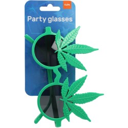 LUNETTES VERTES AVEC DES FEUILLES DE CANNABIS ADULTES