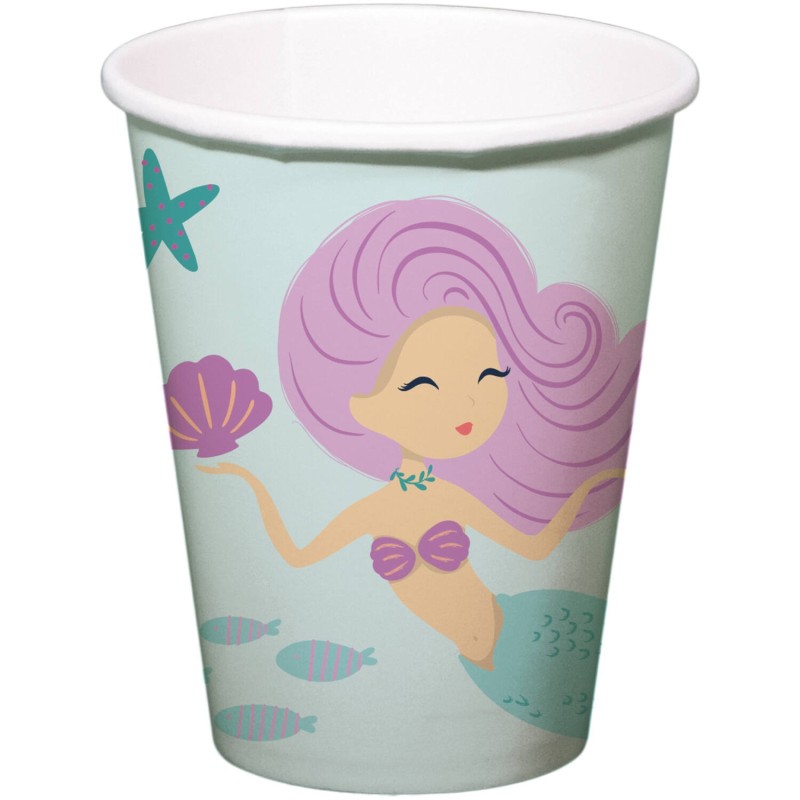 8 GOBELETS EN CARTON SIRENE MERMAID MAGIC 250 ML 8 GOBELETS EN CARTON SIRENE MERMAID MAGIC 250 ML