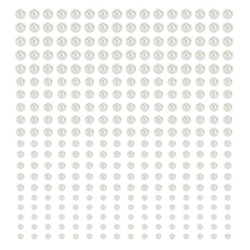 440 PERLES AUTOCOLLANTES BLANC BLANC NACRE 4 TAILLES