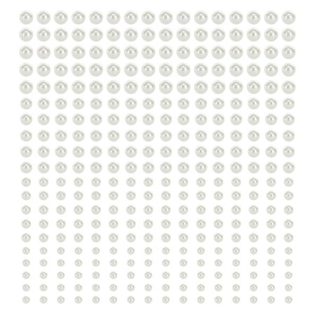 440 PERLES AUTOCOLLANTES BLANC BLANC NACRE 4 TAILLES