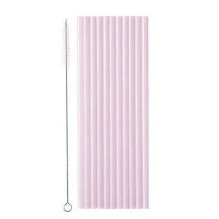 12 PAILLES EN PLATIQUE REUTILISABLE LILAS 23 CM