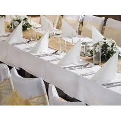 NAPPE EN TISSU BLANC BLANC 140 CM X 170 CM