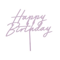 TOP OU PIQUE GATEAU CAKE TOPPER HAPPY BIRTHDAY LILAS