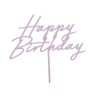 TOP OU PIQUE GATEAU CAKE TOPPER HAPPY BIRTHDAY LILAS