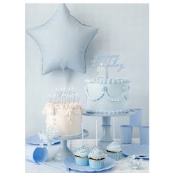 TOP OU PIQUE GATEAU CAKE TOPPER HAPPY BIRTHDAY BLEU CIEL