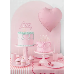 TOP OU PIQUE GATEAU CAKE TOPPER HAPPY BIRTHDAY ROSE PASTEL