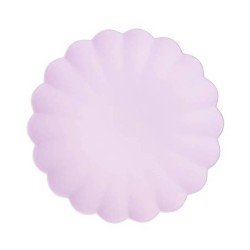 4 ASSIETTES EN PLASTIQUE REUTILISABLE LILAS 22 CM DE DIAMETRE