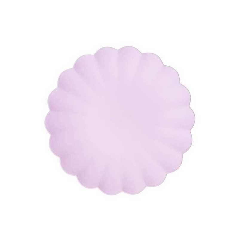 4 ASSIETTES EN PLASTIQUE REUTILISABLE LILAS 22 CM DE DIAMETRE