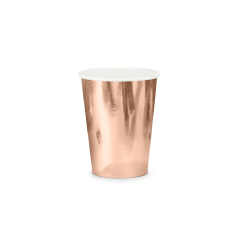 6 GOBELETS CARTON ROSE GOLD 220 ML