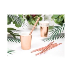 6 GOBELETS CARTON ROSE GOLD 220 ML