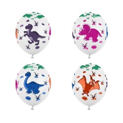 SACHET DE 6 BALLONS LATEX DINOSAURE 30 CM 