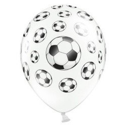 6 BALLONS LATEX 11" NOIR ET BLANC FOOT