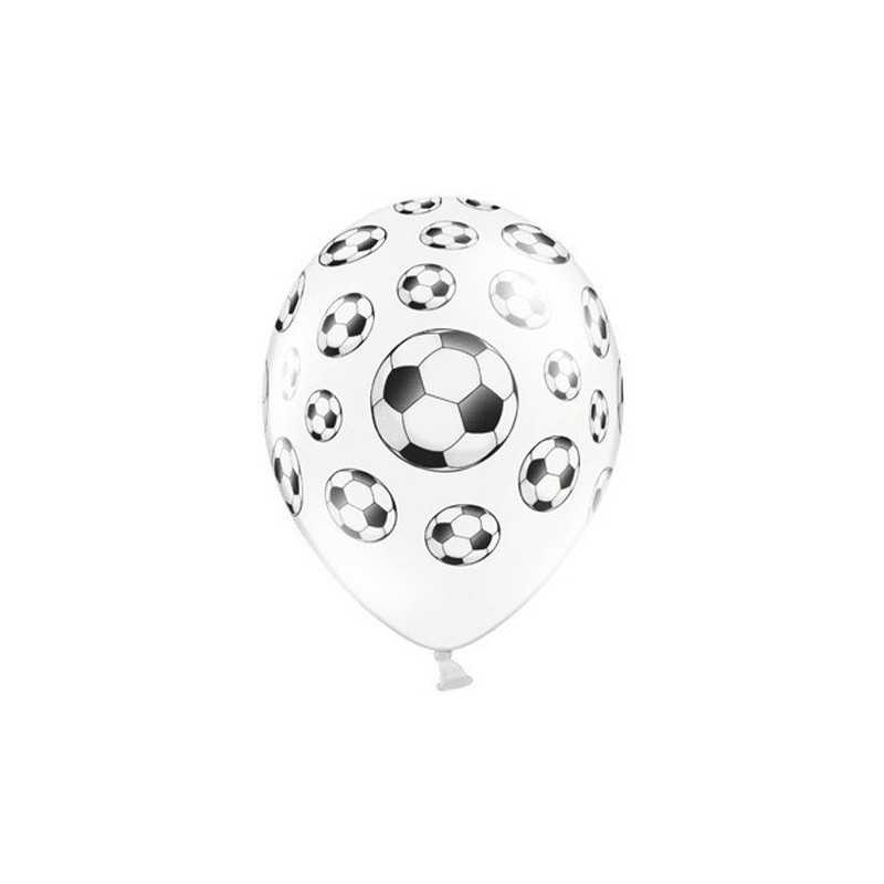 6 BALLONS LATEX 11" NOIR ET BLANC FOOT