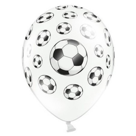 6 BALLONS LATEX 11" NOIR ET BLANC FOOT