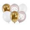 6 BALLONS LATEX PETIT OURSON BLANC ET OR 6 BALLONS LATEX PETIT OURSON BLANC ET OR