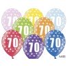 6 BALLONS BIO LATEX CHIFFRE 70 MULTICOLORE 30 CM 