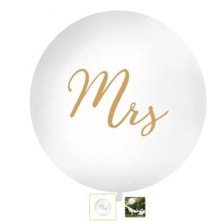 BALLON GEANT LATEX MARIAGE MRS EN OR TAILLE DIAMETRE 1 M 