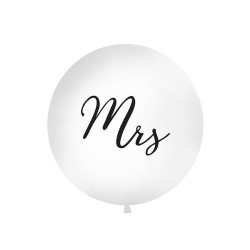 BALLON GEANT LATEX MARIAGE MRS EN NOIR TAILLE DIAMETRE 1 M 