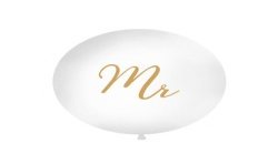 BALLON GEANT LATEX MARIAGE MR EN OR TAILLE DIAMETRE 1 M 