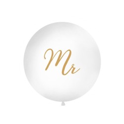 BALLON GEANT LATEX MARIAGE MR EN OR TAILLE DIAMETRE 1 M 