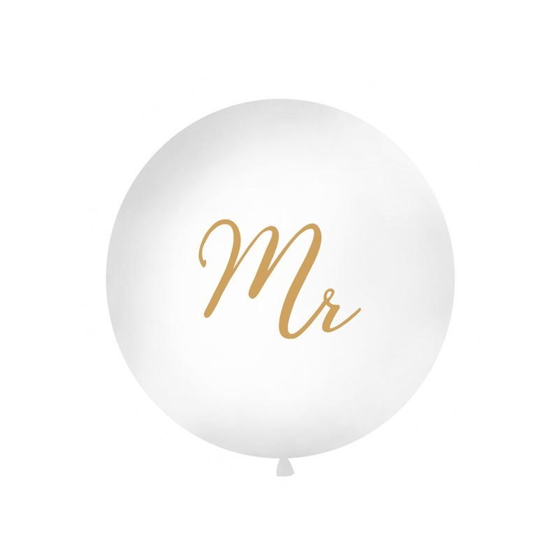 BALLON GEANT LATEX MARIAGE MR EN OR TAILLE DIAMETRE 1 M  BALLON GEANT LATEX MARIAGE MR EN OR TAILLE DIAMETRE 1 M