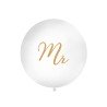 BALLON GEANT LATEX MARIAGE MR EN OR TAILLE DIAMETRE 1 M 