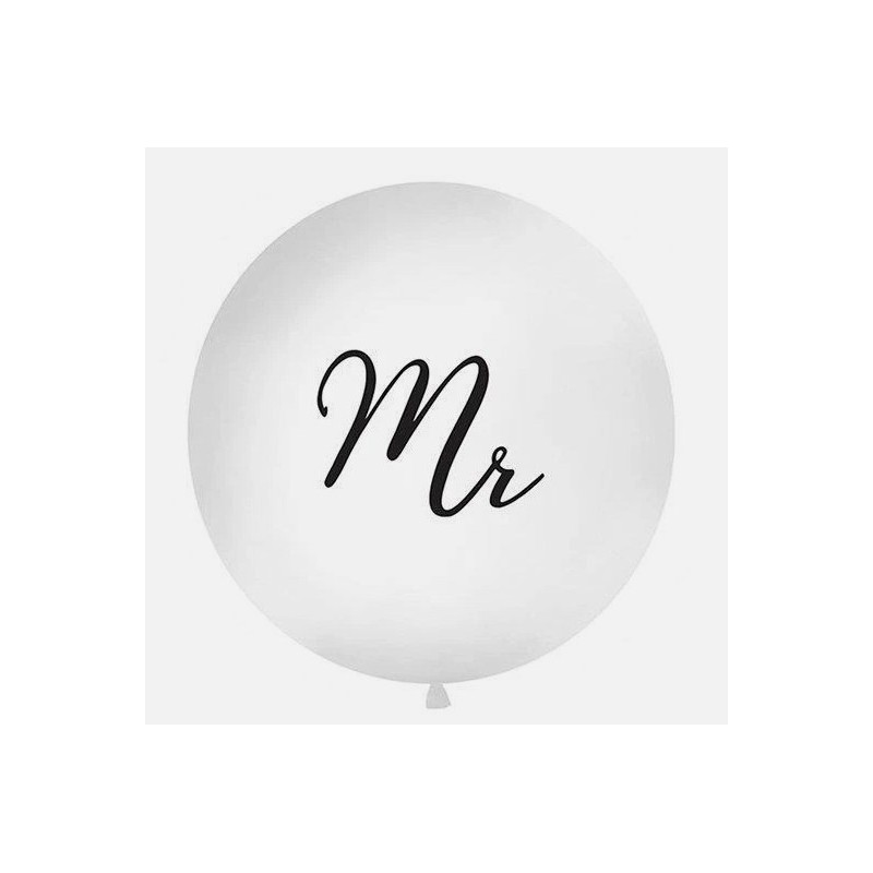 BALLON GEANT LATEX MARIAGE MR EN NOIR TAILLE DIAMETRE 1 M  BALLON GEANT LATEX MARIAGE MR EN NOIR TAILLE DIAMETRE 1 M