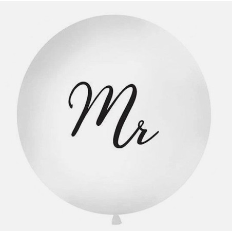 BALLON GEANT LATEX MARIAGE MR EN NOIR TAILLE DIAMETRE 1 M 