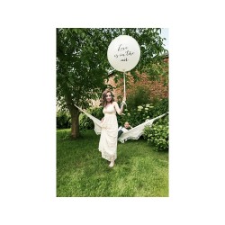 BALLON GEANT LATEX MARIAGE LOVE IS IN THE AIR EN NOIR TAILLE DIAMETRE 1 M 