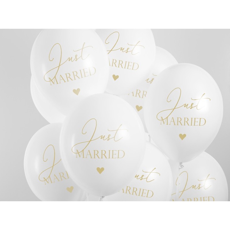 6 BALLONS LATEX BLANC JUST MARRIED 30 CM 6 BALLONS LATEX BLANC JUST MARRIED 30 CM