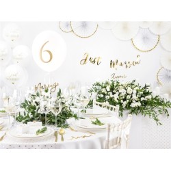 6 BALLONS LATEX BLANC JUST MARRIED 30 CM