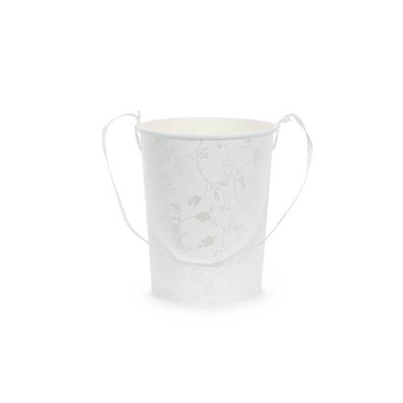 PANIER OU POT EN CARTON  BLANC POUR PETALE BAPTEME OU MARIAGE PANIER OU POT EN CARTON  BLANC POUR PETALE BAPTEME OU MARIAGE