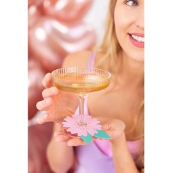 6 MARQUES VERRES EN PAPIER FLEURS