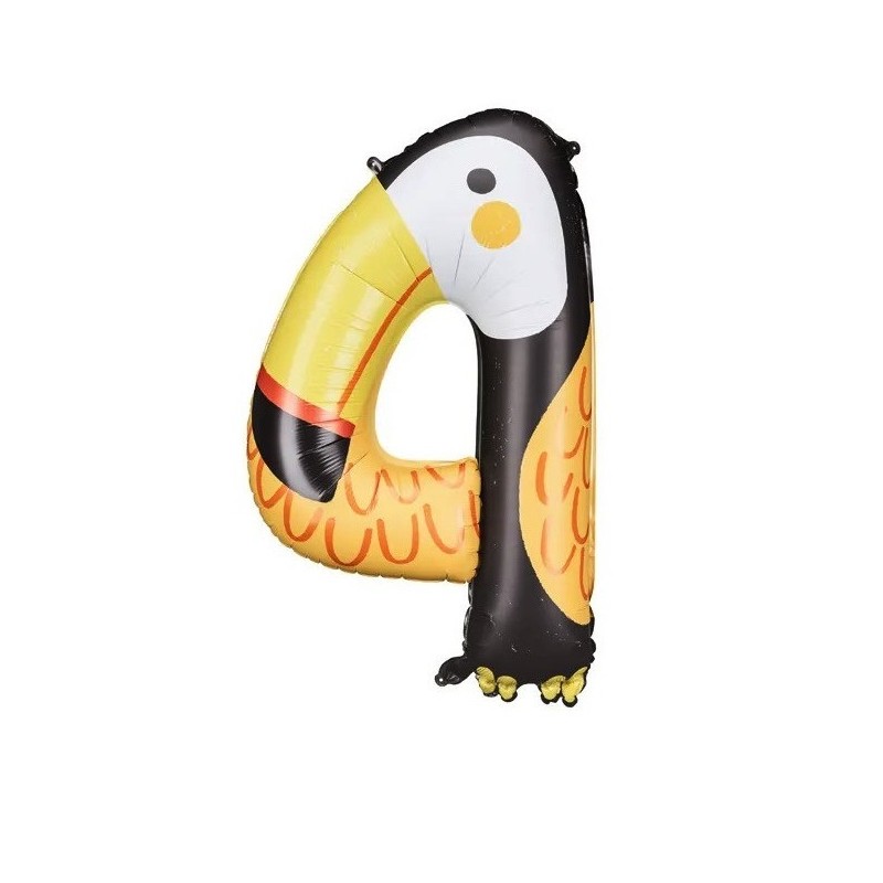BALLONS CHIFFRES ANIMAUX 4 TOUCAN 90 CM BALLONS CHIFFRES ANIMAUX 4 TOUCAN 90 CM