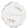 8 ASSIETTES COMMUNION CARTON BLANC ET OR 23 CM  8 ASSIETTES COMMUNION CARTON BLANC ET OR 23 CM