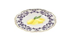 8 BOLS DOLCE VITA CITRONS BLEU ROI, JAUNE, BLANC ET OR 13.5 CM 