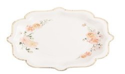 8 ASSIETTES PEACHY ROSE, PECHE ET OR 23 CM 
