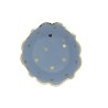 8 BOLS PETITS COEURS BLEU ORAGE ET OR 13.5 CM  8 BOLS PETITS COEURS BLEU ORAGE ET OR 13.5 CM