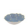 8 BOLS PETITS COEURS BLEU ORAGE ET OR 13.5 CM  8 BOLS PETITS COEURS BLEU ORAGE ET OR 13.5 CM