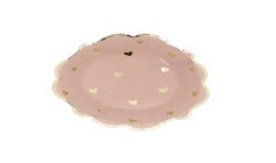 8 BOLS PETITS COEURS ROSE ET OR 13.5 CM 