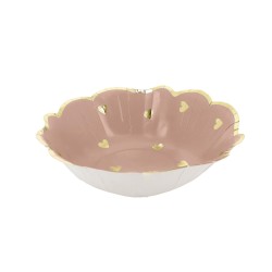 8 BOLS PETITS COEURS ROSE ET OR 13.5 CM 