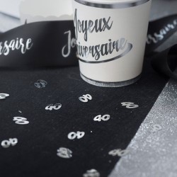 CONFETTIS DE TABLE PAPIER ARGENT 40 ARGENT 17G