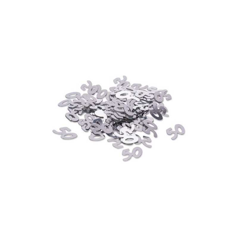 CONFETTIS DE TABLE PAPIER ARGENT 50 ARGENT 17G